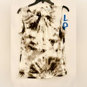 Calvin Klein Black and White Tie-Dye Blouse